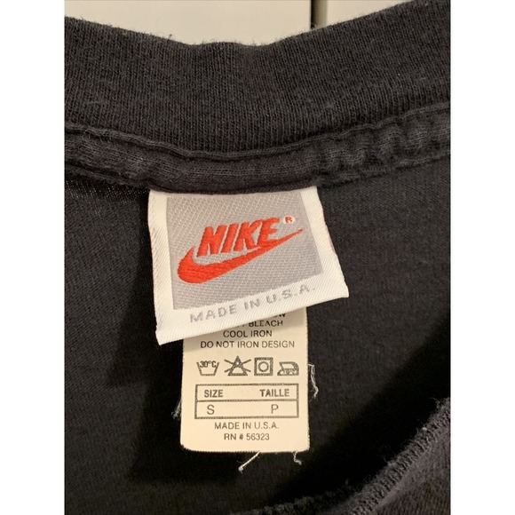 VTG NIKE Just Do It BLACK/BLUE Box Logo Shirt Men’s SMALL RARE Made in USA - Picture 5 of 6